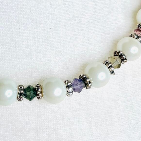 Premier Designs Faux Pearls Multicolor Spacers Beaded Necklace - Picture 2 of 3